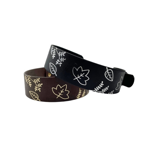 Biothane-Halsband "Autumn Leaf" – mit filigranem Blätterprint