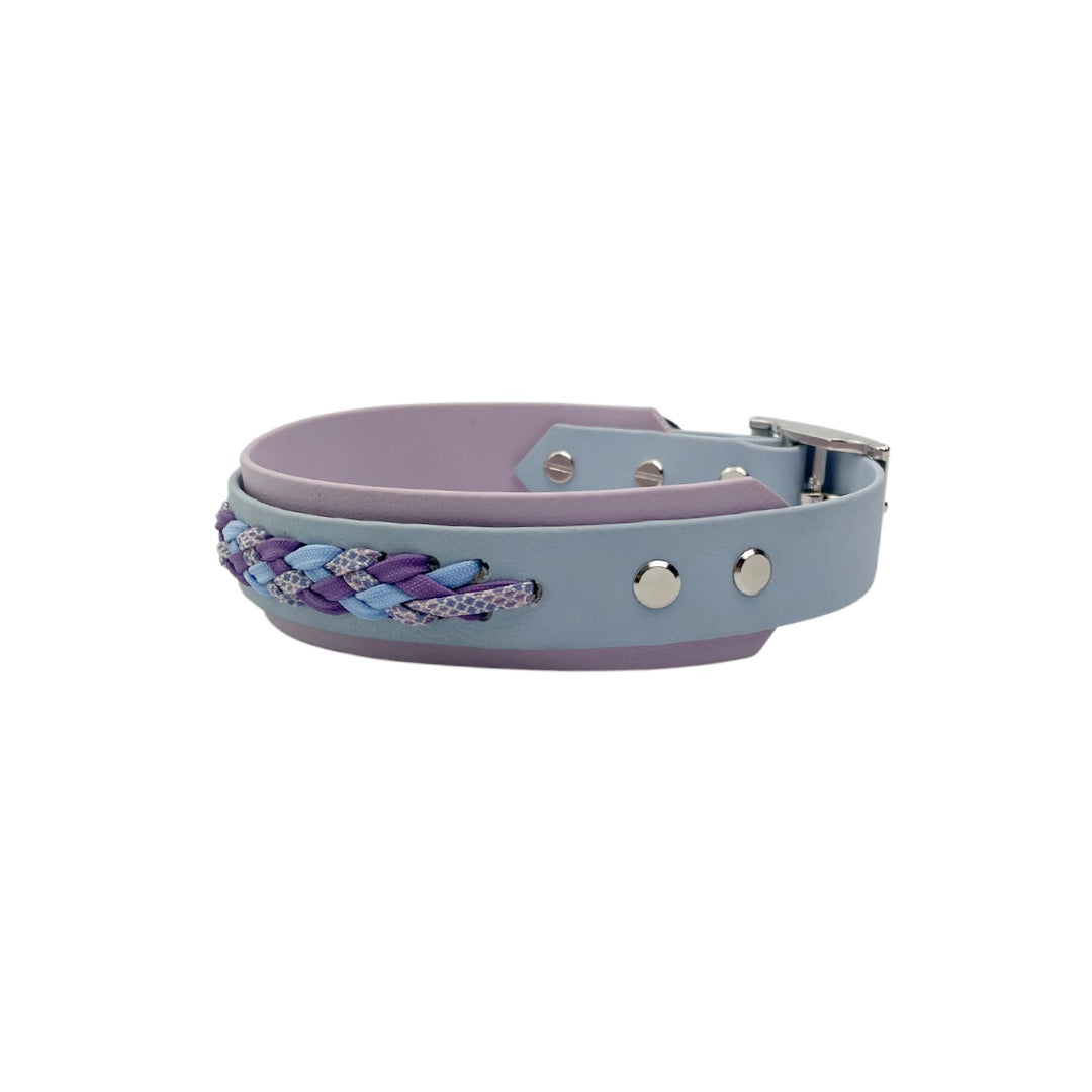 Biothane Halsband "Woven Edge" – zweifarbig mit Paracord-Flechtung