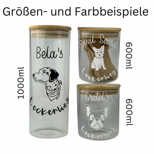 Leckerlieglas mit Golden Retriever Desing - Personalisierbar