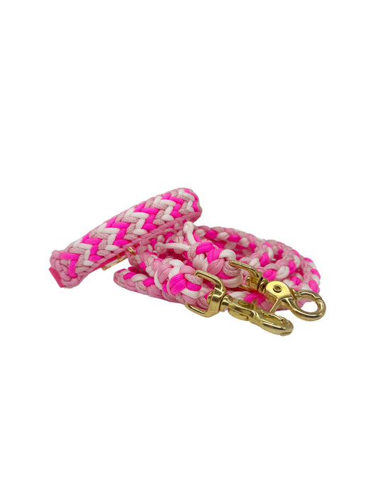 Paracord Set „Candy“ – Handgefertigtes Halsband & Leine in Rosa-Pink