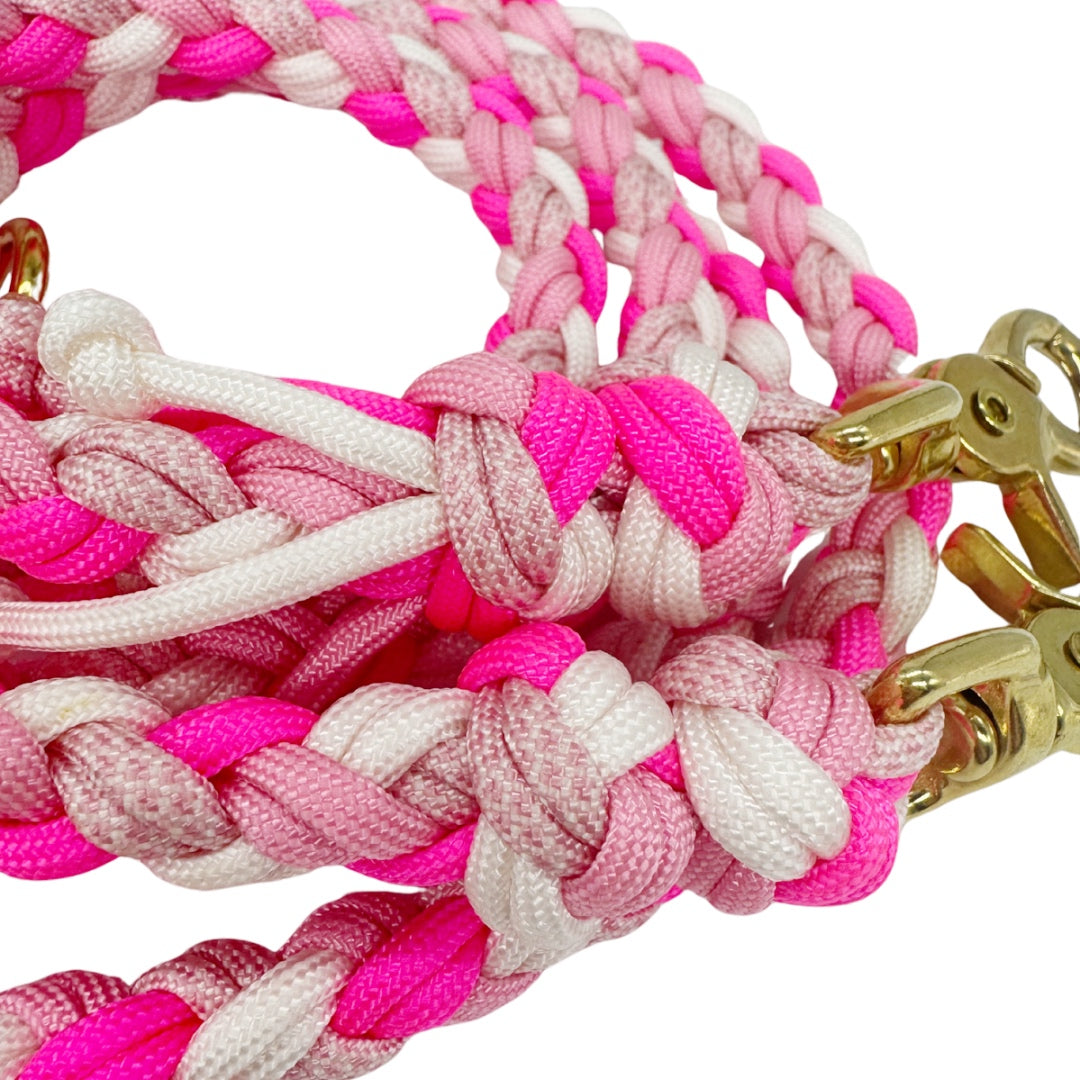 Paracord Set „Candy“ – Handgefertigtes Halsband & Leine in Rosa-Pink