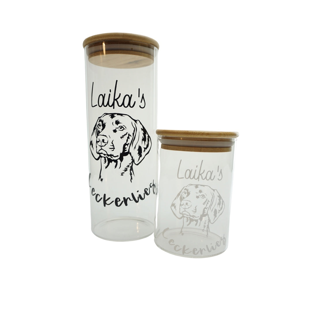 Leckerliglas mit Magyar Vizsla Design - Personalisierbar
