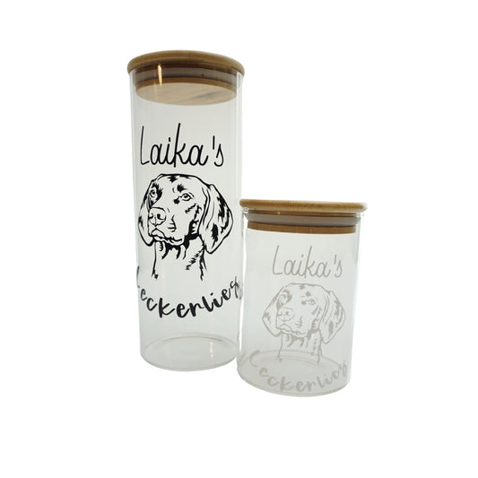 Leckerliglas mit Magyar Vizsla Design - Personalisierbar