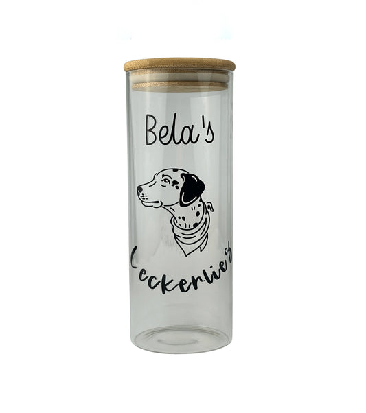 Leckerlieglas im Dalmatiner Design - Personalisierbar