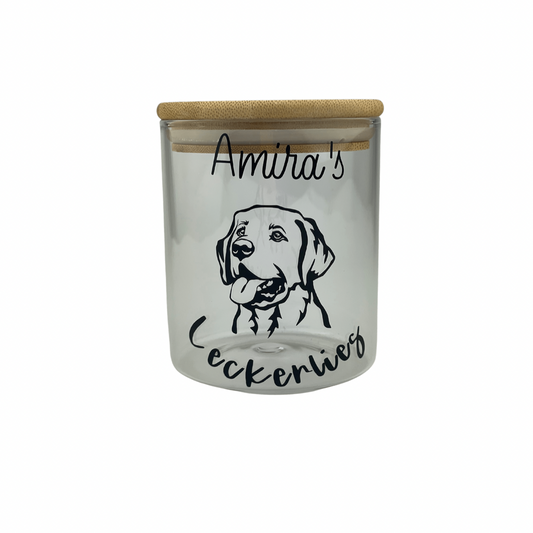 Leckerliglas mit Labrador Design - Personalisierbar