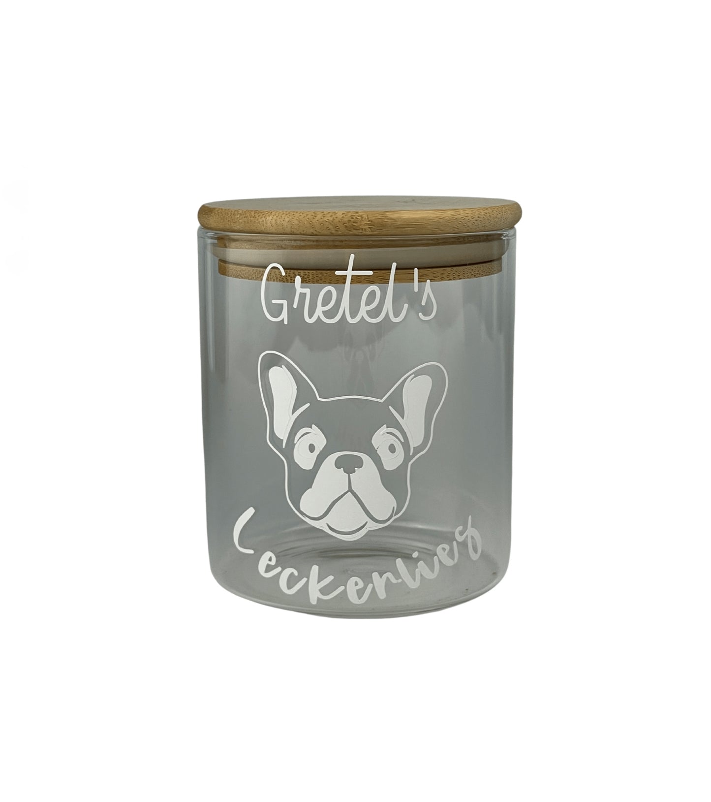 Leckerlieglas im Frenchie Design - Personnailiserbar