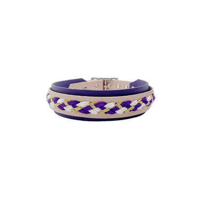 Biothane Halsband "Woven Edge" – zweifarbig mit Paracord-Flechtung