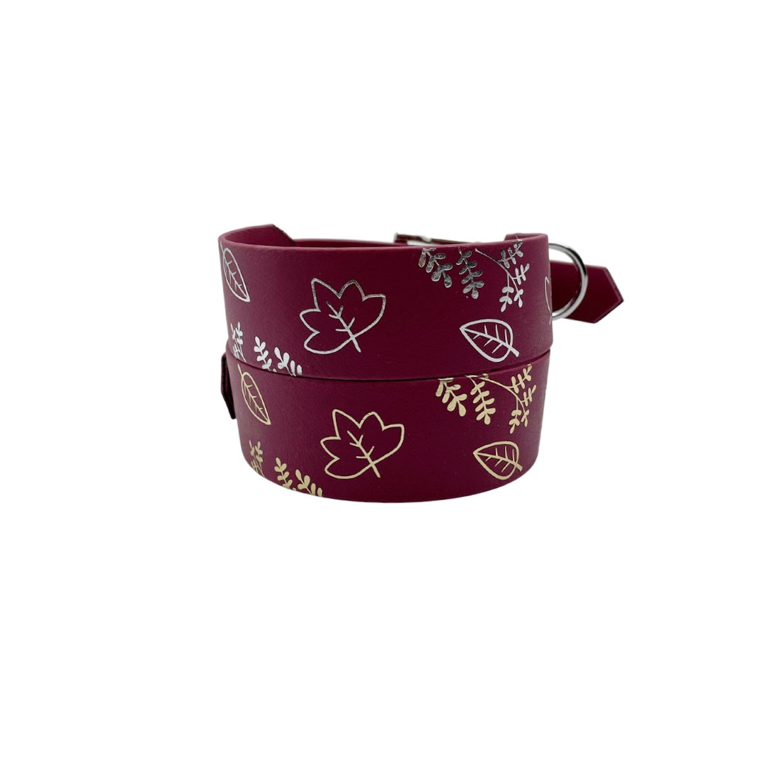 Biothane-Halsband "Autumn Leaf" – mit filigranem Blätterprint