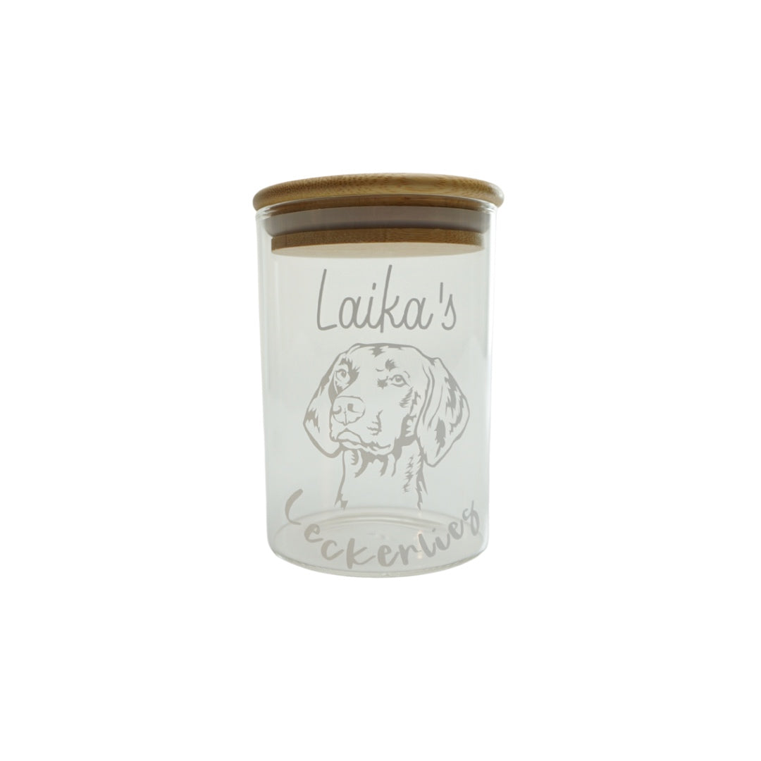 Leckerliglas mit Magyar Vizsla Design - Personalisierbar